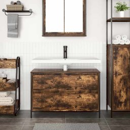 vidaXL Badkamerkast met lades 90x34,5x60 cm gerookt eikenkleurig