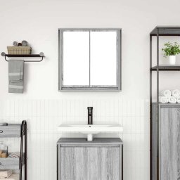 vidaXL Badkamerwandkast met spiegel 60x21x60 cm Sonoma grijs