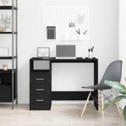 vidaXL Bureau met lades 102x50x76 cm bewerkt hout zwart eikenkleur