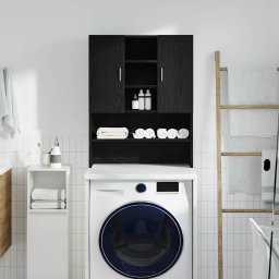 vidaXL Wasmachinekast 70,5x25,5x90 cm zwart eikenkleurig