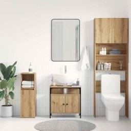 vidaXL Wastafelkast 60x30x60 cm spaanplaat ambachtelijk eikenkleurig