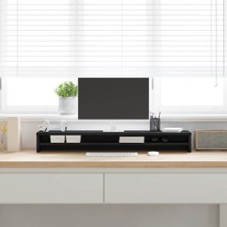 vidaXL Monitorstandaard 100x24x13 cm zwart eikenhout