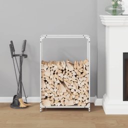 vidaXL Brandhoutrek 60x28x90 cm koudgewalst staal wit