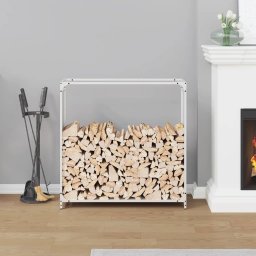 vidaXL Brandhoutrek 90x28x90 cm koudgewalst staal wit