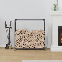vidaXL Brandhoutrek 90x28x90 cm koudgewalst staal antracietkleurig