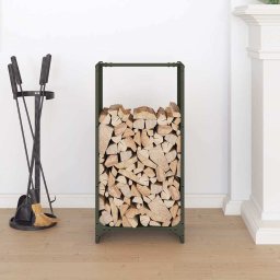 vidaXL Brandhoutrek 40x30x80 cm koudgewalst staal olijfgroen