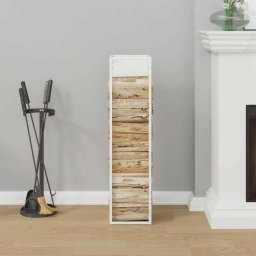 vidaXL Brandhoutrek 25x25x100 cm koudgewalst staal wit