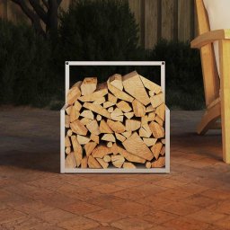 vidaXL Brandhoutrek 40x40x40 cm koudgewalst staal wit