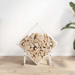 vidaXL Brandhoutrek 60x25x60 cm koudgewalst staal wit
