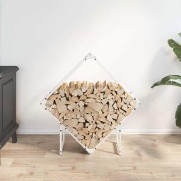 vidaXL Brandhoutrek 80x25x80 cm koudgewalst staal wit