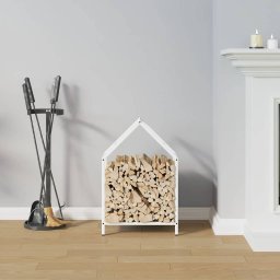 vidaXL Brandhoutrek 40x25x60 cm koudgewalst staal wit