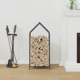 vidaXL Brandhoutrek 40x25x90 cm koudgewalst staal antracietkleurig