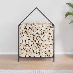 vidaXL Brandhoutrek 60x25x90 cm koudgewalst staal zwart