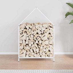vidaXL Brandhoutrek 60x25x90 cm koudgewalst staal wit