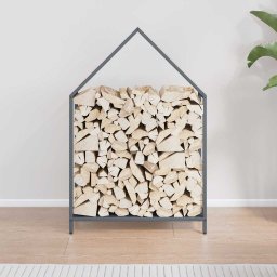 vidaXL Brandhoutrek 60x25x90 cm koudgewalst staal antracietkleurig