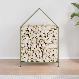 vidaXL Brandhoutrek 60x25x90 cm koudgewalst staal olijfgroen