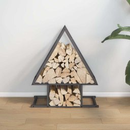 vidaXL Brandhoutrek 50x25x60 cm koudgewalst staal zwart