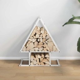 vidaXL Brandhoutrek 50x25x60 cm koudgewalst staal wit