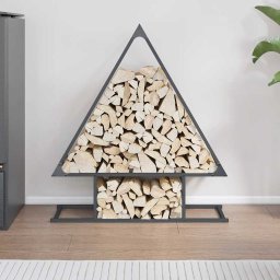 vidaXL Brandhoutrek 80x25x90 cm koudgewalst staal antracietkleurig