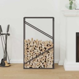 vidaXL Brandhoutrek 60x25x100 cm koudgewalst staal zwart