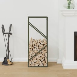 vidaXL Brandhoutrek 40x25x100 cm koudgewalst staal olijfgroen