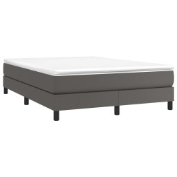 vidaXL Boxspring met matras kunstleer grijs 140x190 cm