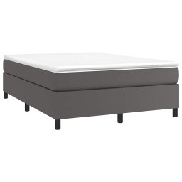 vidaXL Boxspring met matras kunstleer grijs 140x190 cm