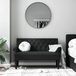 vidaXL Bank met rugleuning zwart 120x62x75,5 cm stof
