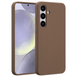 Accezz Liquid Silicone Backcover met MagSafe voor Samsung Galaxy S25 Plus Telefoonhoesje Bruin
