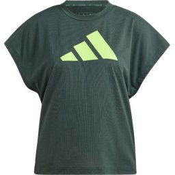Adidas - maat S - train icons training regular fit logo t-shirt in de kleur groen.