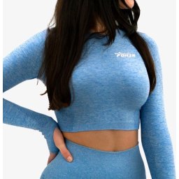 FORZA - maat L - NAADLOZE CROP TOP - OCEAN BLUE