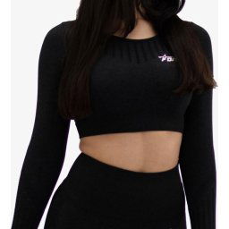 FORZA - maat M - NAADLOZE CROP TOP - MIDNIGHT BLACK