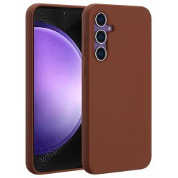Accezz Liquid Silicone Backcover met MagSafe voor Samsung Galaxy S23 FE Telefoonhoesje Bruin