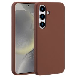 Accezz Liquid Silicone Backcover met MagSafe voor Samsung Galaxy S25 Telefoonhoesje Bruin