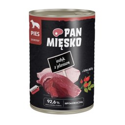 Voordeelpakket: 36x400g Pan Mięsko Dog kalkoen met hertenvlees natvoer voor honden