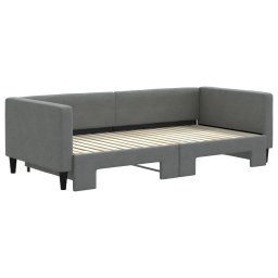 vidaXL Slaapbank met onderschuifbed 90x190 cm stof donkergrijs