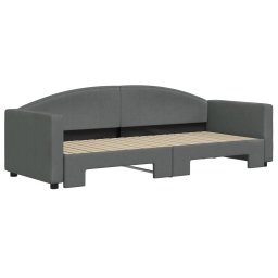 vidaXL Slaapbank met onderschuifbed 80x200 cm stof donkergrijs
