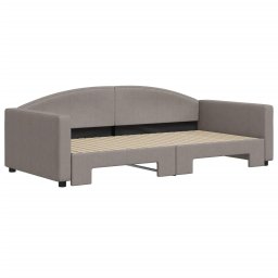 vidaXL Slaapbank met onderschuifbed 100x200 cm stof taupe
