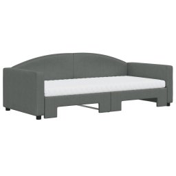 vidaXL Slaapbank onderschuifbed matrassen 90x190 cm stof donkergroen