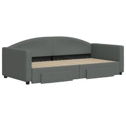 vidaXL Slaapbank onderschuifbed en lades 90x190 cm stof donkergrijs