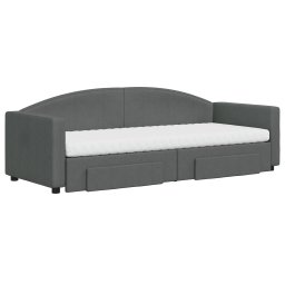 vidaXL Slaapbank onderschuifbed en lades 80x200 cm stof donkergrijs