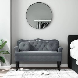 vidaXL Bank met kussens donkergrijs 120,5x65x75 cm fluweel