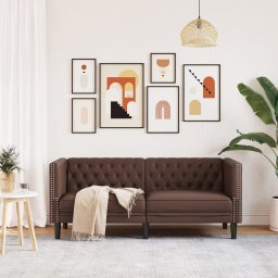 vidaXL Tweezitsbank Chesterfield-stijl kunstleer bruin