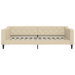 vidaXL Slaapbank 100x200 cm stof crèmekleurig
