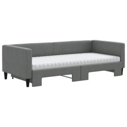 vidaXL Slaapbank onderschuifbed matrassen 90x190 cm stof donkergroen