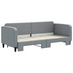 vidaXL Slaapbank met onderschuifbed 80x200 cm stof lichtgrijs
