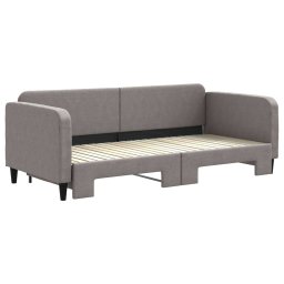 vidaXL Slaapbank met onderschuifbed 90x200 cm stof taupe