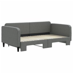 vidaXL Slaapbank met onderschuifbed 90x190 cm stof donkergrijs