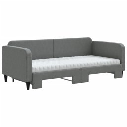 vidaXL Slaapbank onderschuifbed matrassen 90x190 cm stof donkergroen