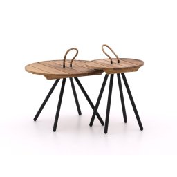 + 15% kassakorting | Apple Bee Elle lounge tuintafels ø60 (h:40cm)/ø40 (h:45cm) - Laagste prijsgarantie!